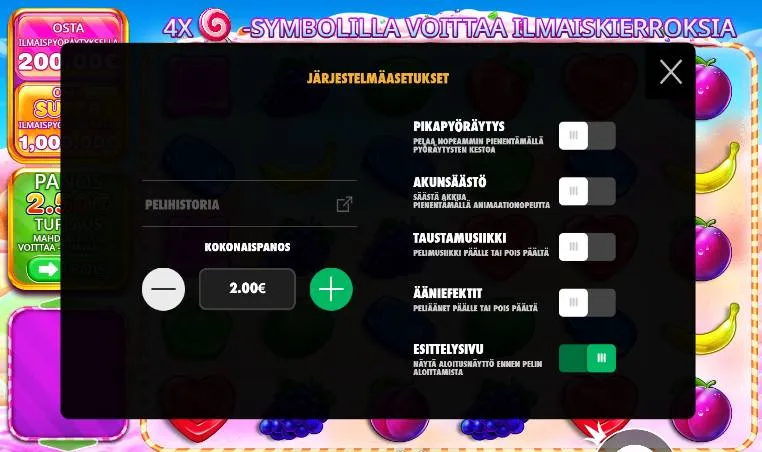 Symbolit ja voittotaulukko